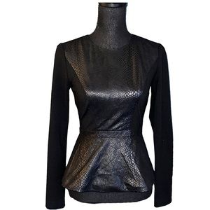 Guess faux leather snakeskin blouse sz XS